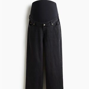 H&M Black Maternity Wide-Leg Jeans with Belly Panel